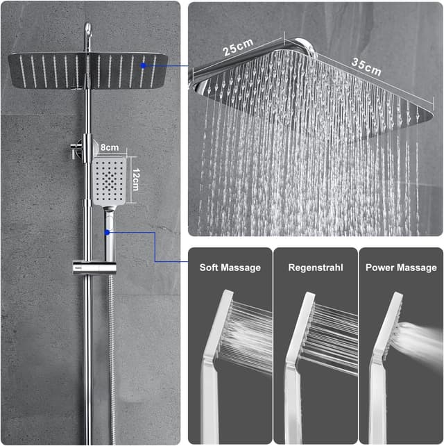 Thumbnail 2 de JOHO Edelstahl Duschset Regendusche XXL