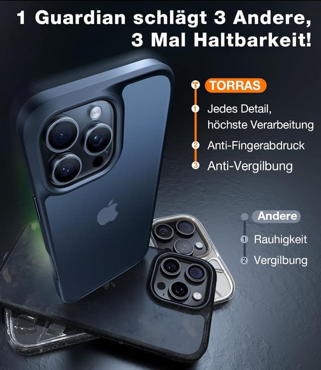 Thumbnail 6 de TORRAS Guardian iPhone 16 Pro Hülle Schwarz