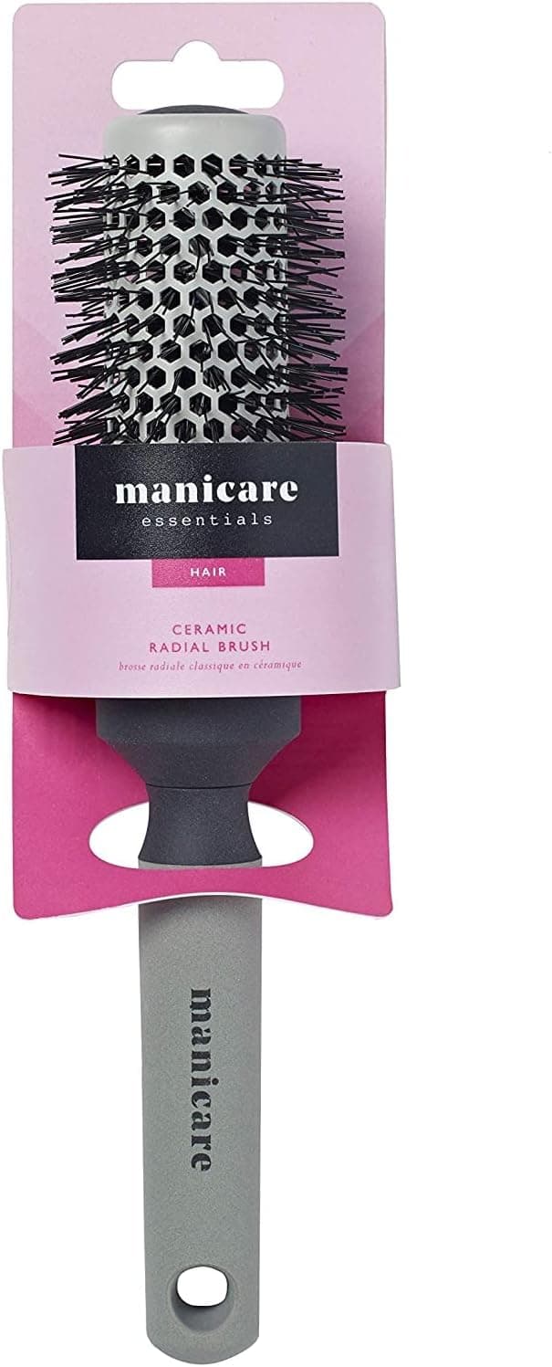 Detalle de Manicare Ceramic Radial Brush for Blow-Drying – Anti-Static Synthetic Bristles, Non-Slip Handle
