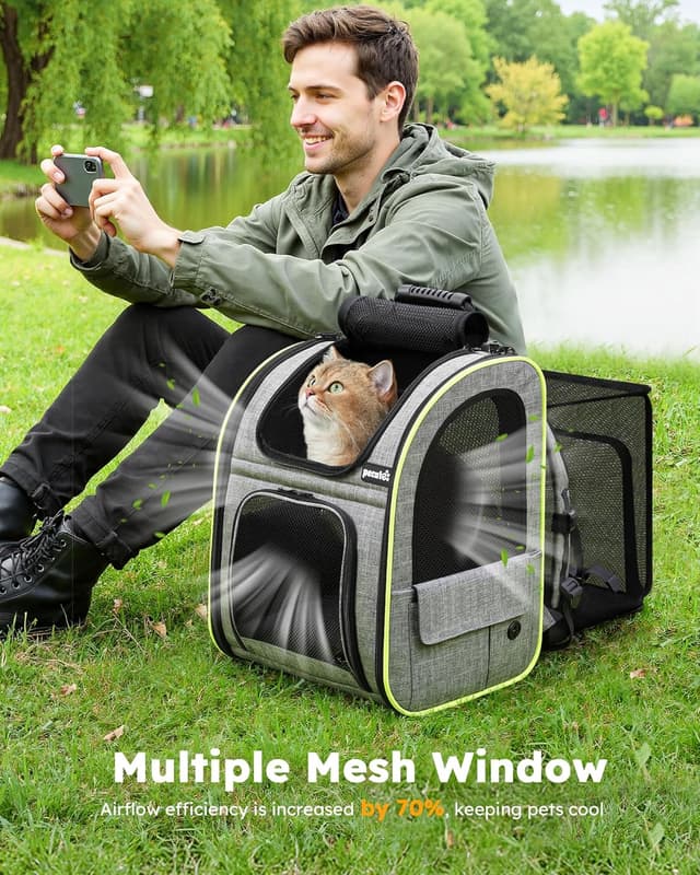 Thumbnail 5 de Pecute Sac Transport Chat Extensible Gris