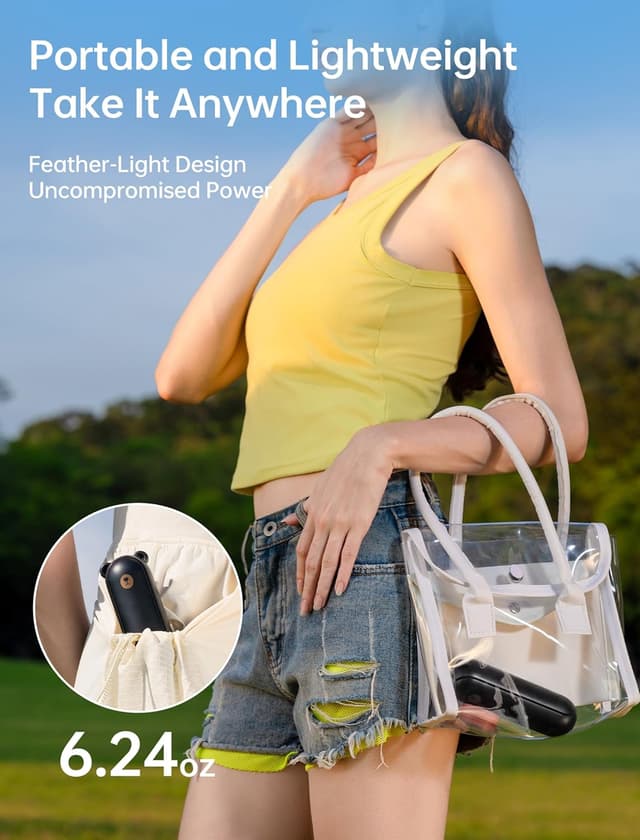 Detalle 2 de JISULIFE Handventilator 37 Std Laufzeit