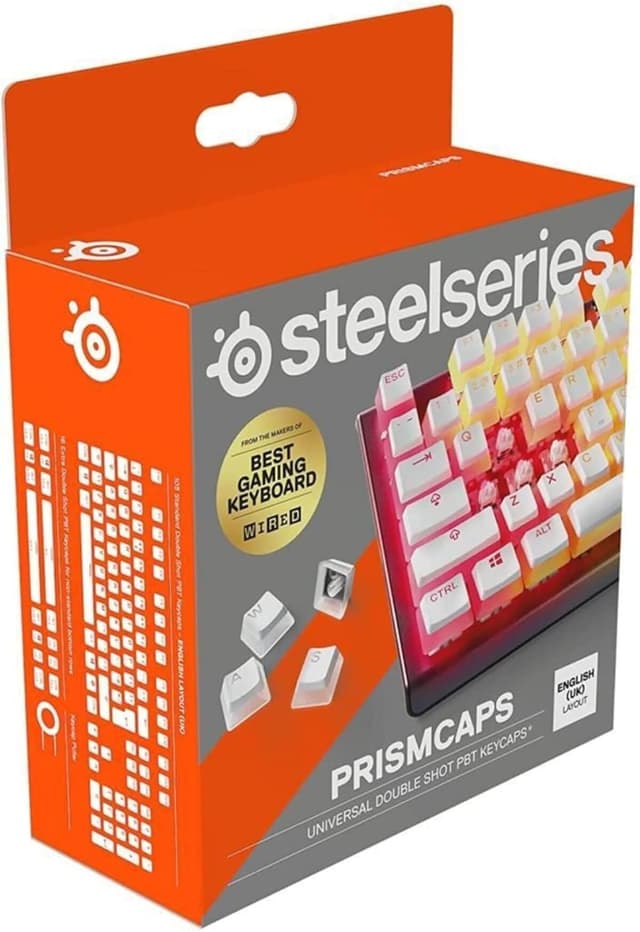 Detalle de SteelSeries PrismCaps teclas pudding MX