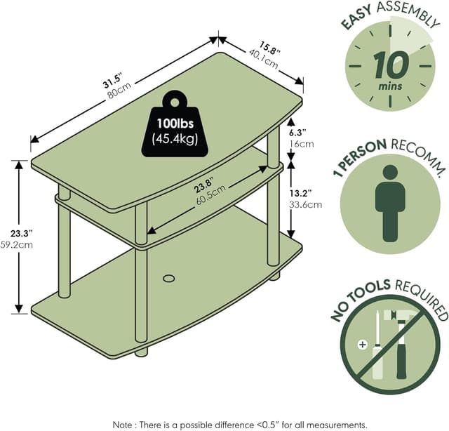 Thumbnail 2 de Furinno Econ Mueble TV 3 niveles blanco roble