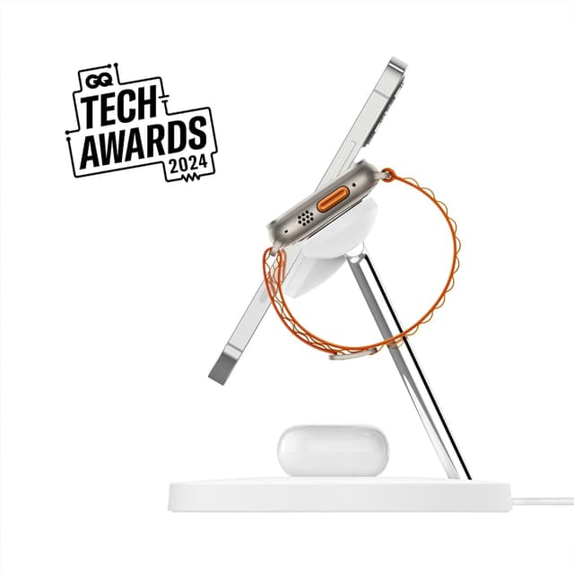 Detalle 2 de Belkin MagSafe 3 en 1: Cargador Rápido para iPhone, Apple Watch y AirPods ⚡