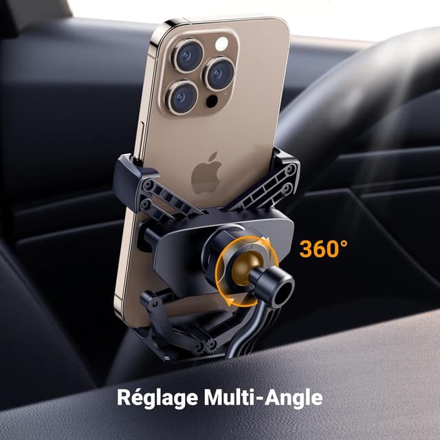 Detalle 2 de UGREEN support téléphone voiture à gravité avec ventilation et bras télescopique (grille d’aération)