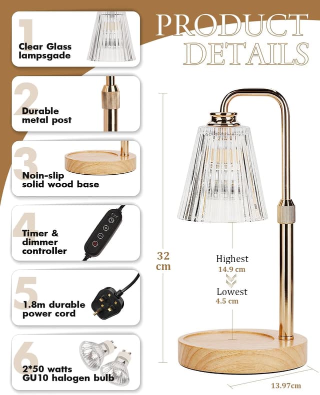 Detalle 2 de Candle warmer lamp with dimmer timer