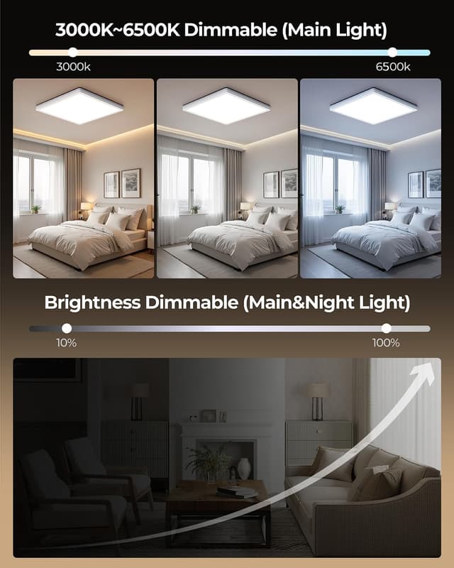 Detalle 2 de BLNAN Deckenleuchte 24 W dimmbar