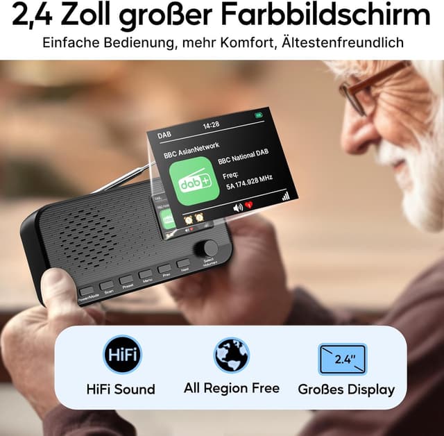 Thumbnail 1 de OiDiPi DAB Radio 2,4-Zoll