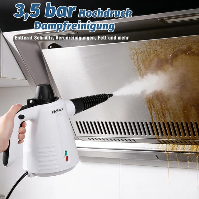 Detalle 2 de Hand-Dampfreiniger 1050 W mit 3,5 bar Dampfdruck und 9 Zubehörteilen – chemiefrei für Haushalt & Küche