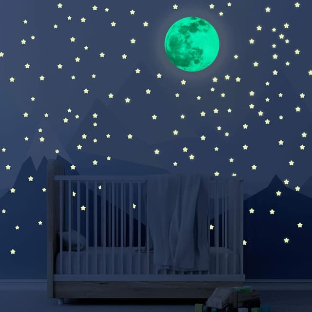 Thumbnail 4 de Paraboo Luna fluorescente 30 cm adesivo per cameretta 🌙