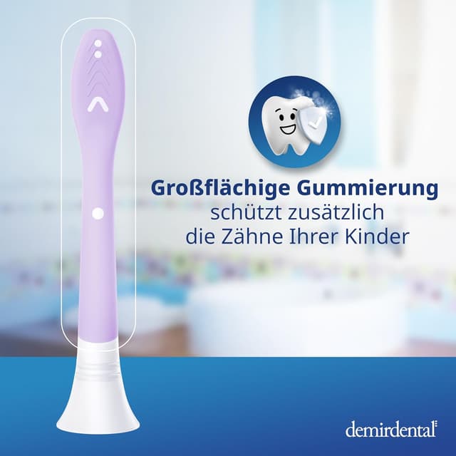 Detalle de demirdental Ersatzbürsten für Kids (ab 7 J.) passend für Philips Sonicare Kids, Lilac – 8er Set (entspricht HX6048)