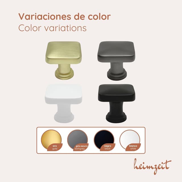 Detalle 2 de heimzeit Tiradores Cube y Cómodas 8 piezas