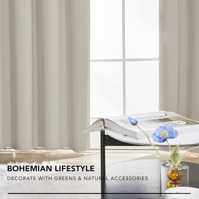 Thumbnail 6 de Deconovo Super Soft Curtains 46x54 Light Beige