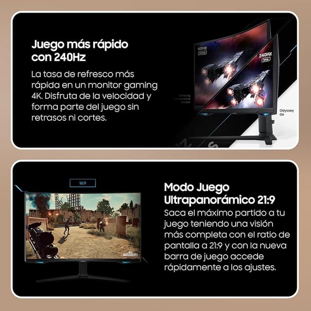 Thumbnail 2 de Samsung LS32BG652EUXEN Monitor Odyssey G6 32" QHD 240 Hz