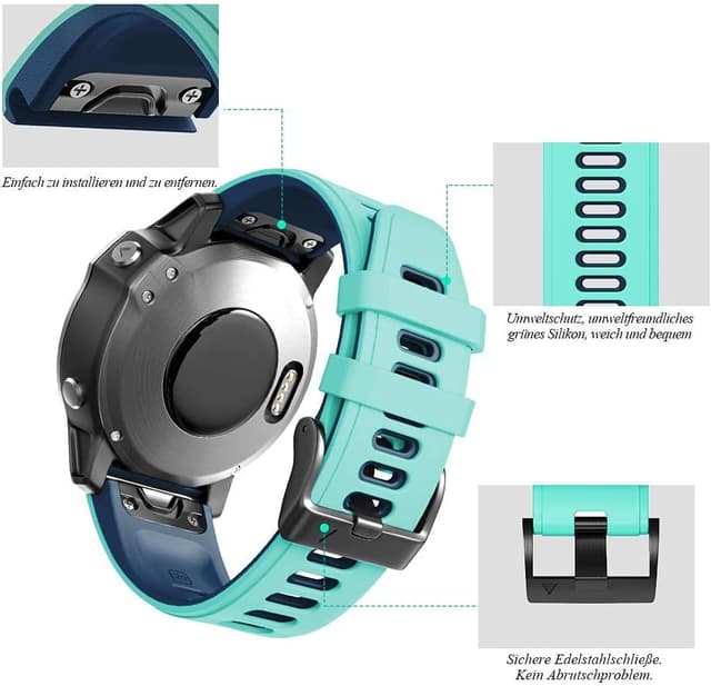 Detalle de ANBEST cinturino silicone per smartwatch 160-200 mm