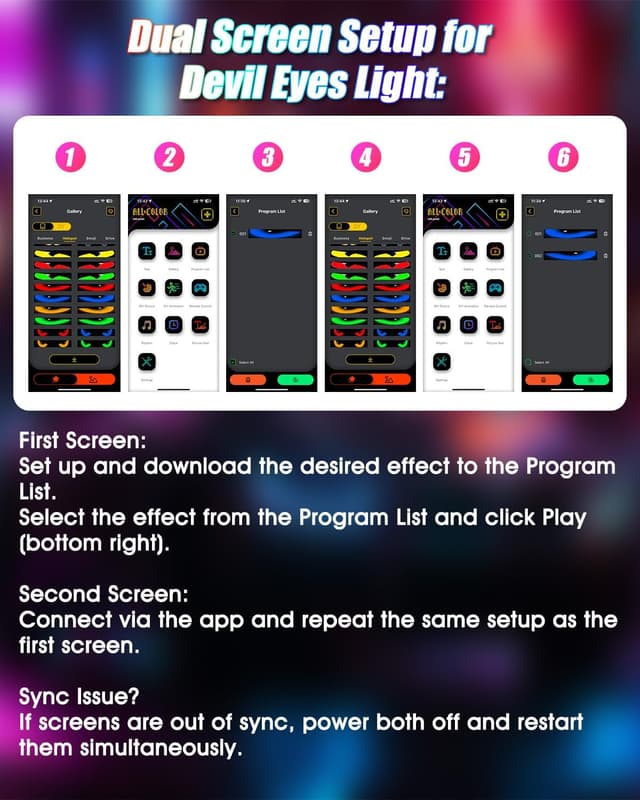 Detalle 2 de Probapro Devil Eyes Light for Windshield (23.4"x4.7") Programmable LED Sign with App & Remote Control