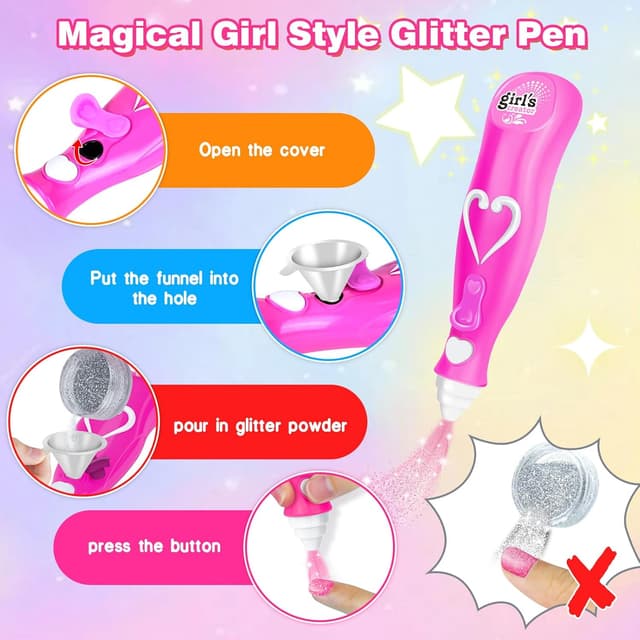 Detalle de Herenear Nagelstudio Kinder Mädchen: Nagellack-Set mit Nageltrockner, DIY Nailart & Peel-off-Designs