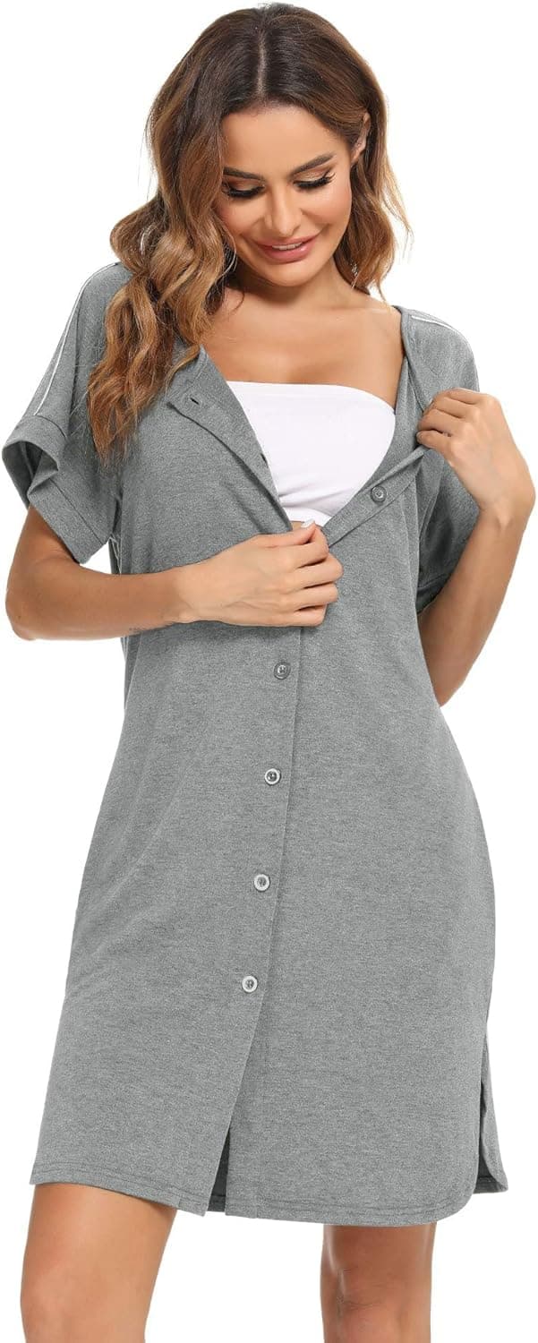 Thumbnail 4 de iClosam Camisón Lactancia Algodón Manga Corta