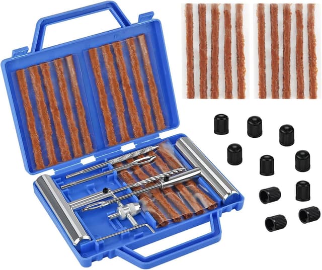 Detalle de VonLux 42-Piece Car Tyre Puncture Repair Kit (Tubeless Plug Tools & Valve Tools)