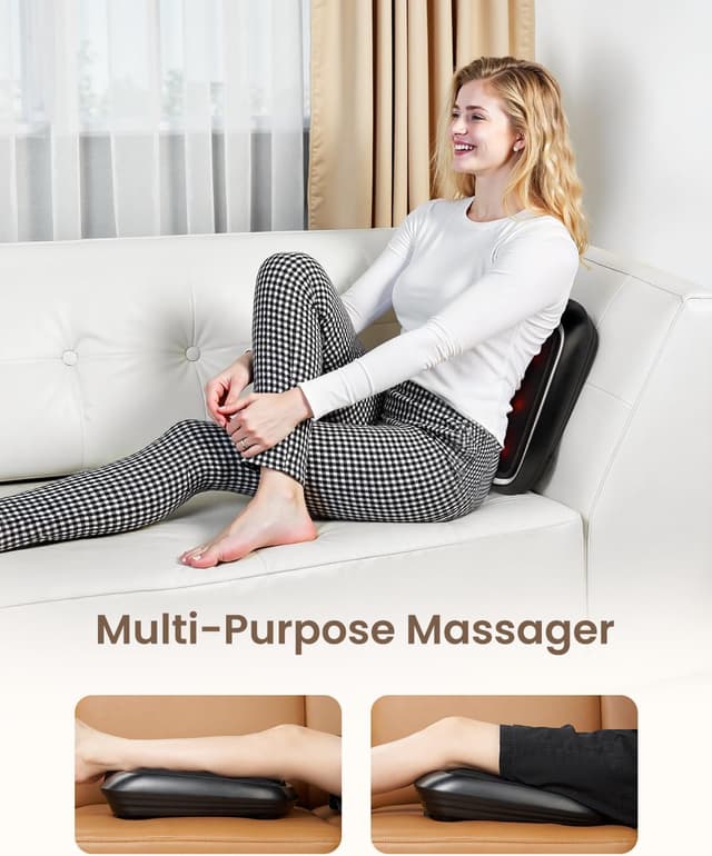 Detalle 1 de RENPHO Foot Massager with Heat (Shiatsu) – 2-in-1 Foot & Back Machine with Deep Kneading
