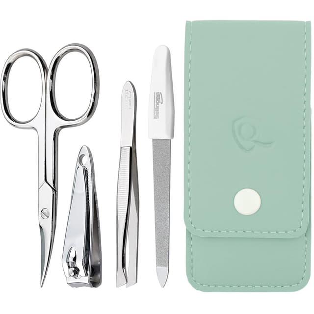 Detalle de marQus Maniküre Set 4-teilig inkl. Feile aus Solingen – kompaktes Reise-Nageletui in Mint