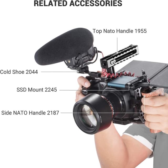 Detalle de SMALLRIG 2245B Montagehalterung für Samsung T5 SSD (Adapter für BMPCC 4K/6K Käfige)