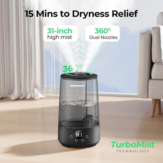 Detalle 2 de Homvana H101 Humidifier for Bedroom