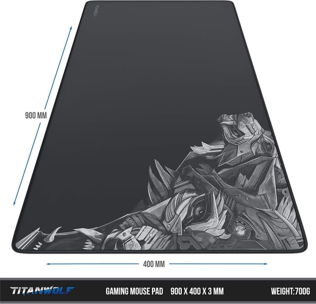 Detalle 2 de Titanwolf TITANWOLF XXL Speed Gaming Mouse Pad (900 x 400 x 3mm) with rubber base