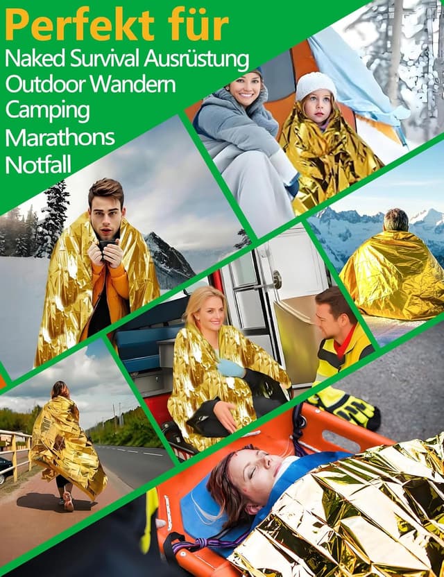 Thumbnail 5 de TOOHAO Manta Térmica Supervivencia 160 x 210 cm