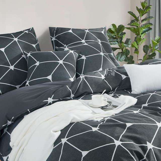 Detalle de RUIKASI Bettwäsche 220x240 Set Anthrazit