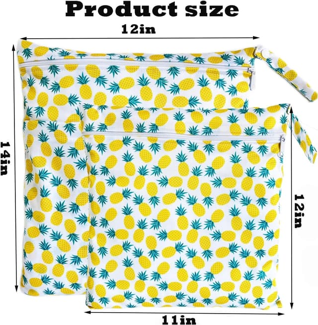 Detalle de TRASUN Wetbag-Set für Kindergarten & Wickeln: 2er Nassbeutel für nasse und trockene Sachen