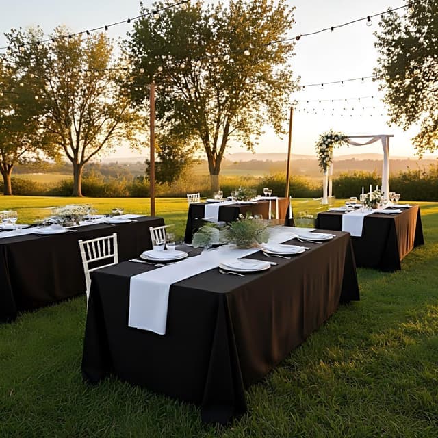Detalle 2 de Surmente Black Tablecloth 90 x 132-inch Rectangle 🍽