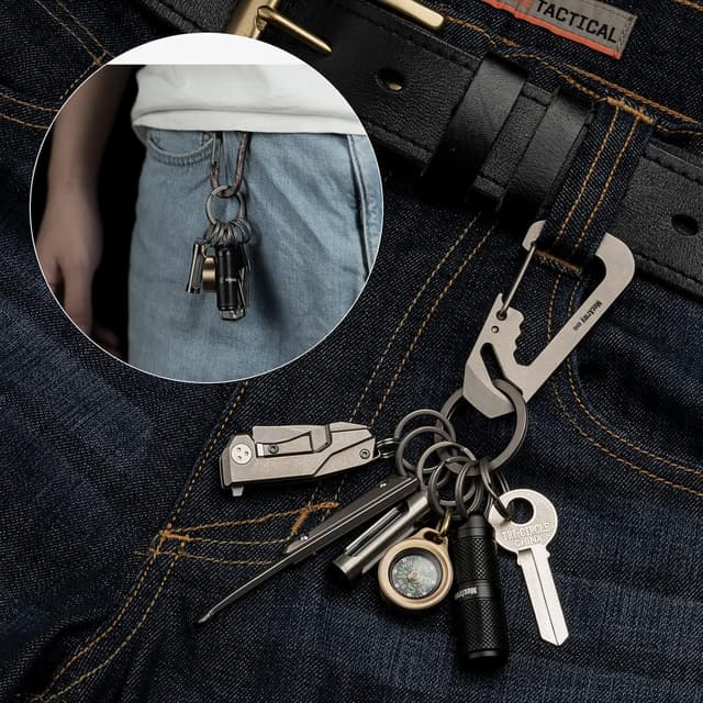 Thumbnail 6 de MecArmy EDC porte-clés en titane TC4 à pousser sur le côté pour protéger vos ongles