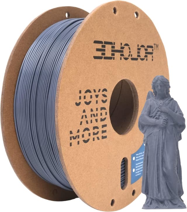 Detalle de 3DHoJor PLA+ Filament 1,75 mm (PLA Plus) für FDM-Drucker – Grau, Maßgenauigkeit ±0,02 mm, 1 kg Spule