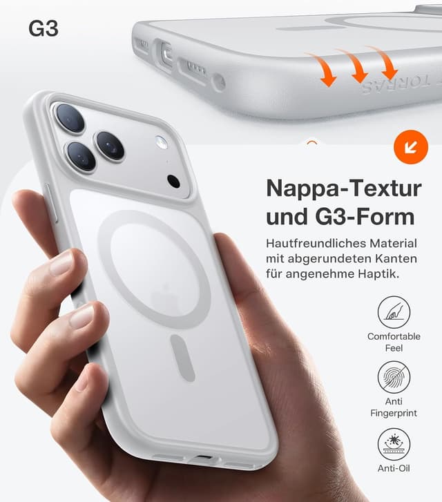 Detalle 2 de TORRAS Guardian-Mag Hülle für iPhone 17 Pro 3,66 m