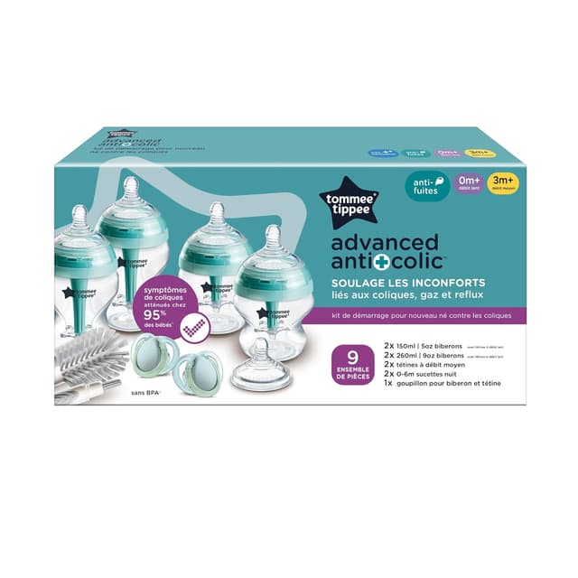 Detalle 2 de Tommee Tippee Advanced Anti-Kolik Starterset mit 150-ml- & 260-ml-Flaschen und Langsamsaugern