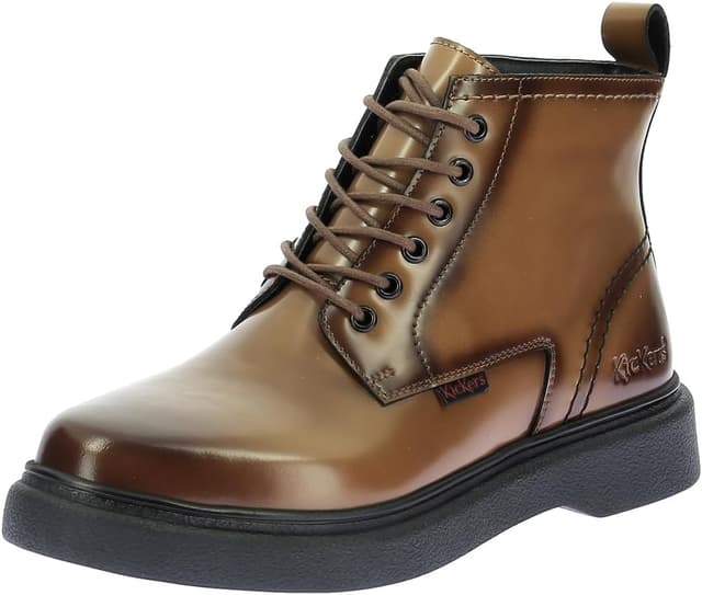 Detalle 2 de Kickers Femme Orasie : bottines en cuir à lacets pour un confort du quotidien