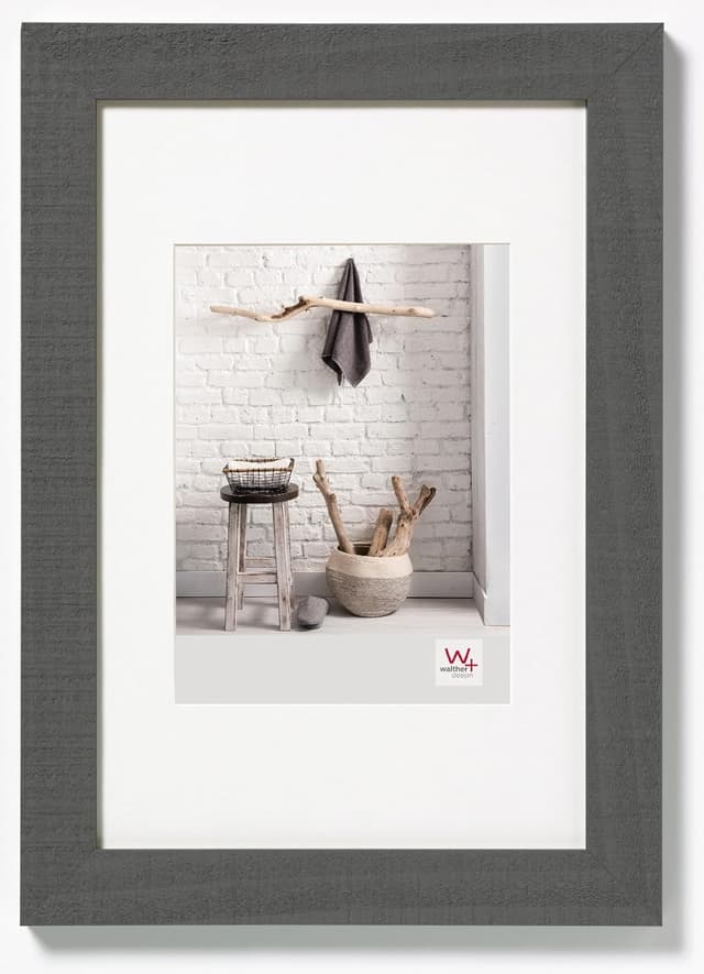 Detalle de Walther Design Home HO100D : cadre photo gris 70 x 100 cm avec passe-partout