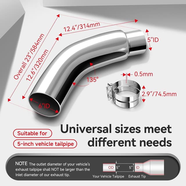 Thumbnail 6 de HILMITILE Exhaust Tip 5" inlet 6" outlet