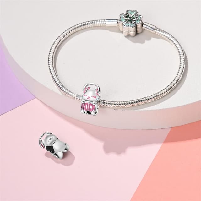 Detalle de QIKAOLA 925 Sterling Silber Charms Beads – kompatibel mit europäischen Armbändern und Halsketten