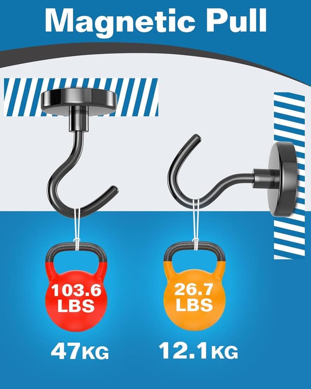 Detalle 2 de Lictin Magnethaken Schwarz 47 kg