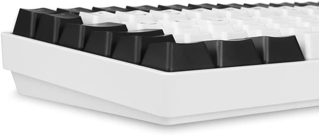 Detalle de Sharkoon SKILLER SGK50 S3 Gaming-Tastatur (75% Layout, Gateron Brown, RGB, weiß) – vorinstallierte Schalter, QMK/VIA