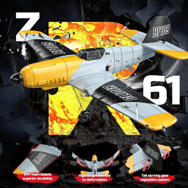 Thumbnail 6 de DEERC BF-109 RC plane, 2.4GHz