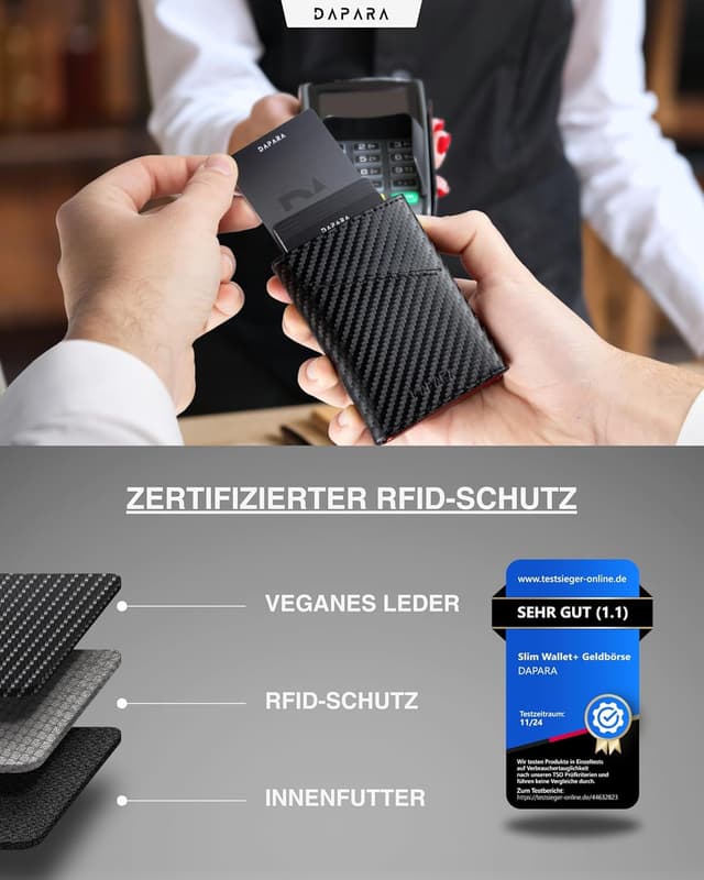 Thumbnail 5 de DAPARA Slim Wallet Geldbörse Geldbeutel für 12 Karten