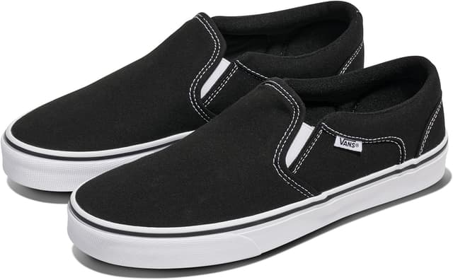 Detalle de Vans Men’s AsherTrainers – low profile canvas trainers with elastic side accents