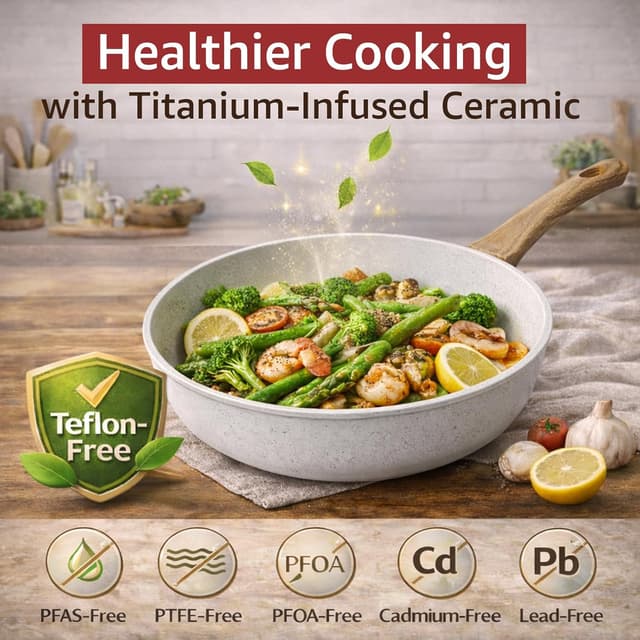 Thumbnail 5 de Bazova 24-Piece Ceramic Nonstick Cookware Set