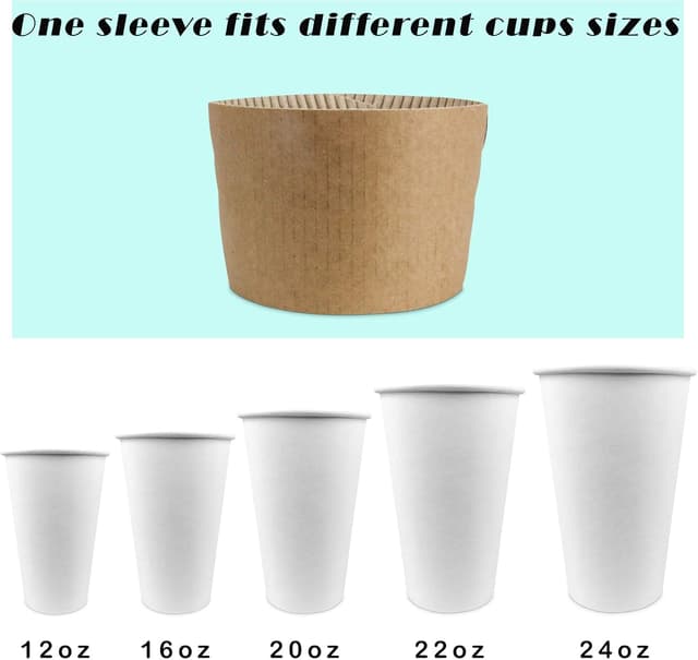 Thumbnail 3 de FMP Brands Kraft Coffee Cup Sleeves 1000 Pack