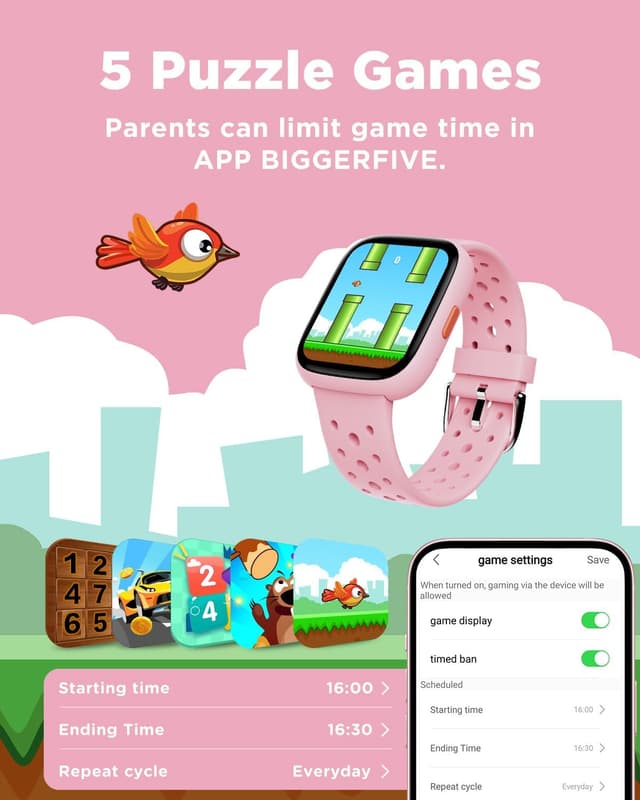 Thumbnail 5 de BIGGERFIVE BRAVE 2 Kids Smart Watch 1.8"