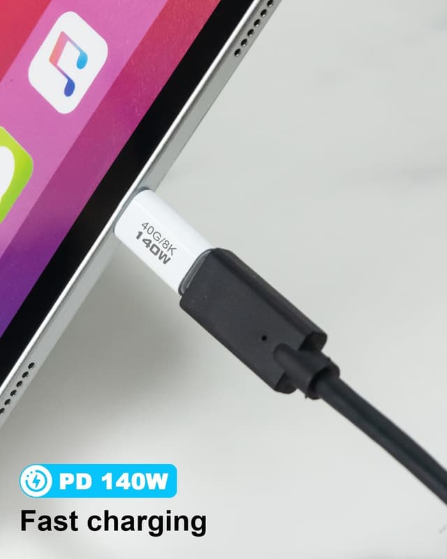Thumbnail 2 de Duttek USB-C Stecker-auf-Stecker Adapter für Thunderbolt 4/3 mit 40 Gbit/s, PD bis 140 W und 8K@60 Hz (2er-Set)