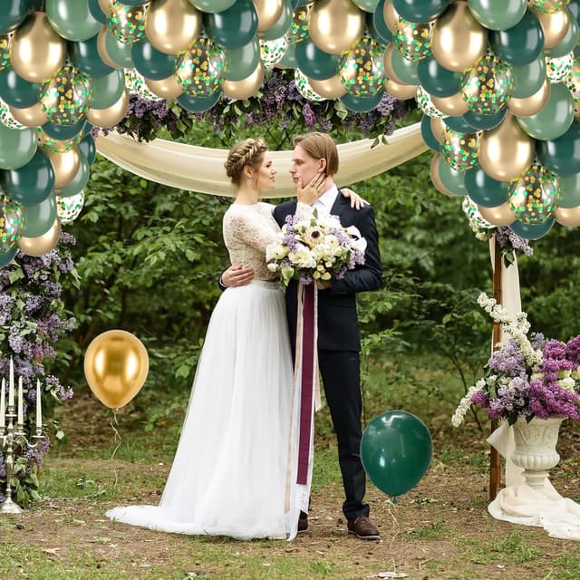 Detalle de Sage Green Gold Party Balloons 60 pack